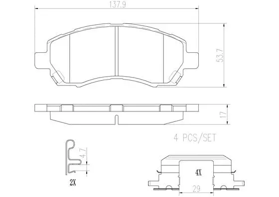 Brake Pad Set, disc brake (P78009N)