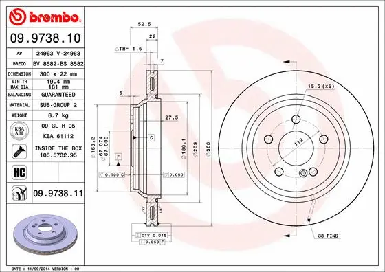Brake Disc (09.9738.10)