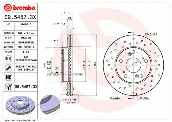 Brake Disc (09.5457.3X)