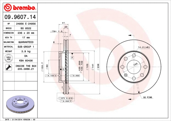 Brake Disc (09.9607.14)
