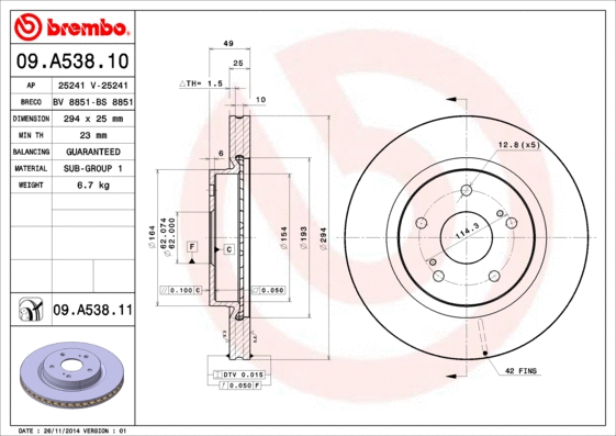 Brake Disc (09.A538.10)