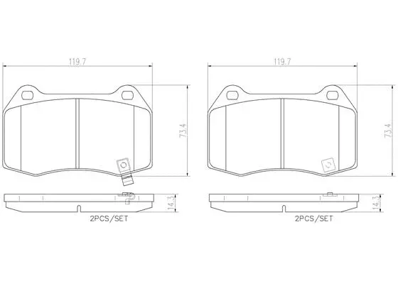 Brake Pad Set, disc brake (P56047N)