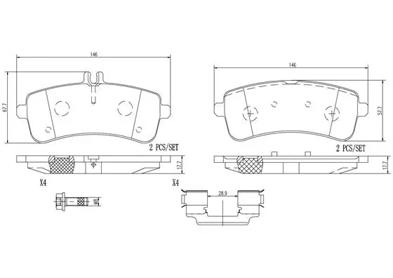 Brake Pad Set, disc brake (P50132N)