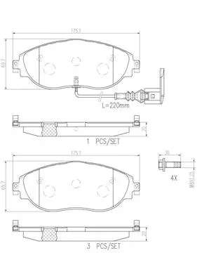 Brake Pad Set, disc brake (P85144N)