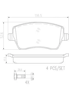 Brake Pad Set, disc brake (P68033N)