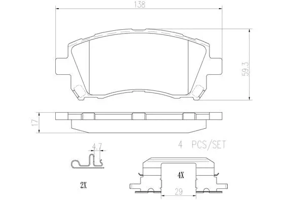 Brake Pad Set, disc brake (P78010N)