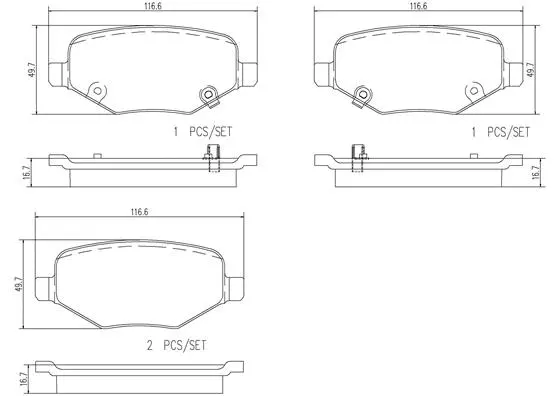 Brake Pad Set, disc brake (P18028N)