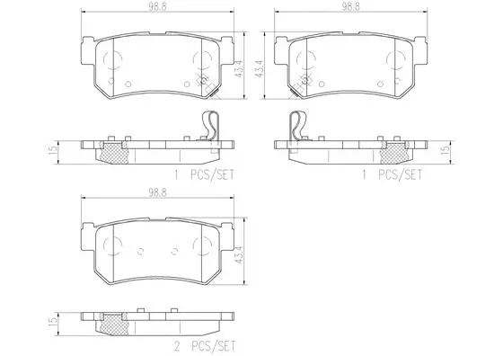 Brake Pad Set, disc brake (P15010N)