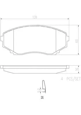 Brake Pad Set, disc brake (P49028N)