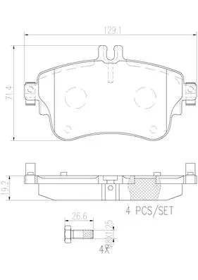 Brake Pad Set, disc brake (P50094N)