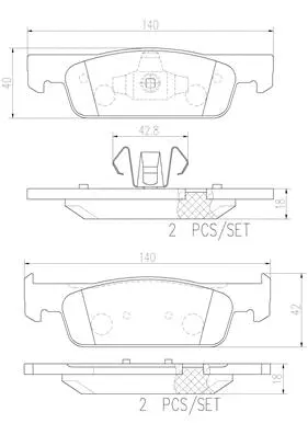 Brake Pad Set, disc brake (P68059N)