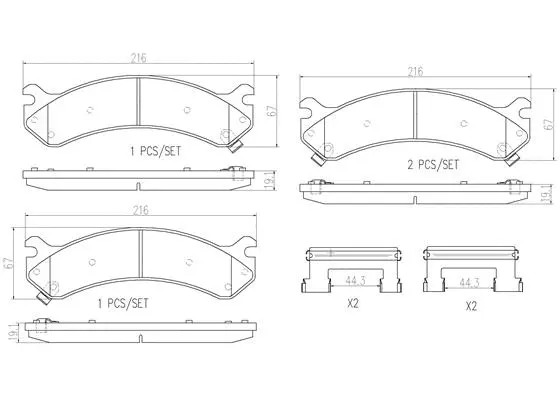Brake Pad Set, disc brake (P10026N)