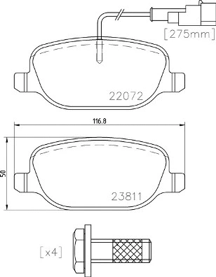 Brake Pad Set, disc brake (P 23 166)