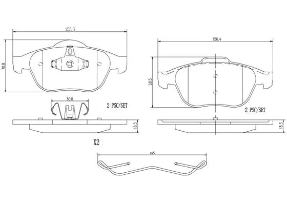 Brake Pad Set, disc brake (P68040N)