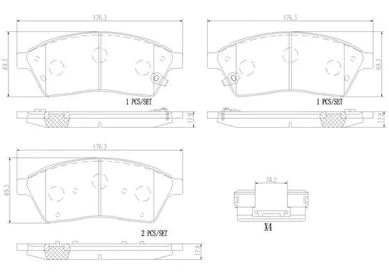 Brake Pad Set, disc brake (P09009N)