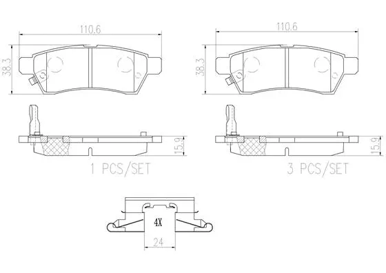 Brake Pad Set, disc brake (P56077N)