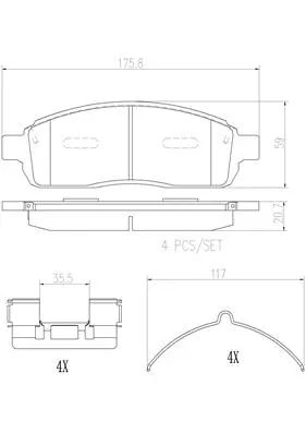 Brake Pad Set, disc brake (P24135N)
