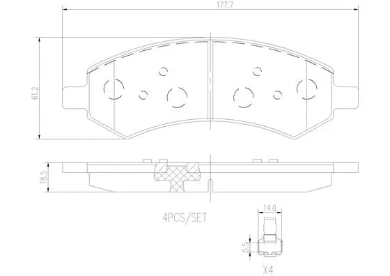 Brake Pad Set, disc brake (P18013N)