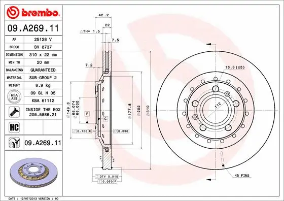 Brake Disc (09.A269.11)