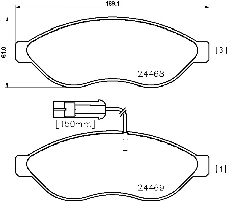 Brake Pad Set, disc brake (P 61 092)