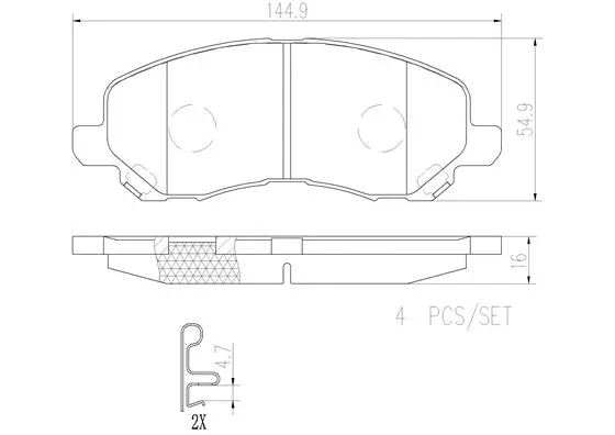 Brake Pad Set, disc brake (P11026N)