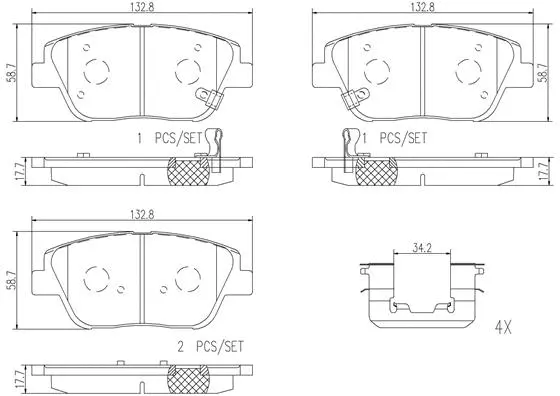 Brake Pad Set, disc brake (P30066N)