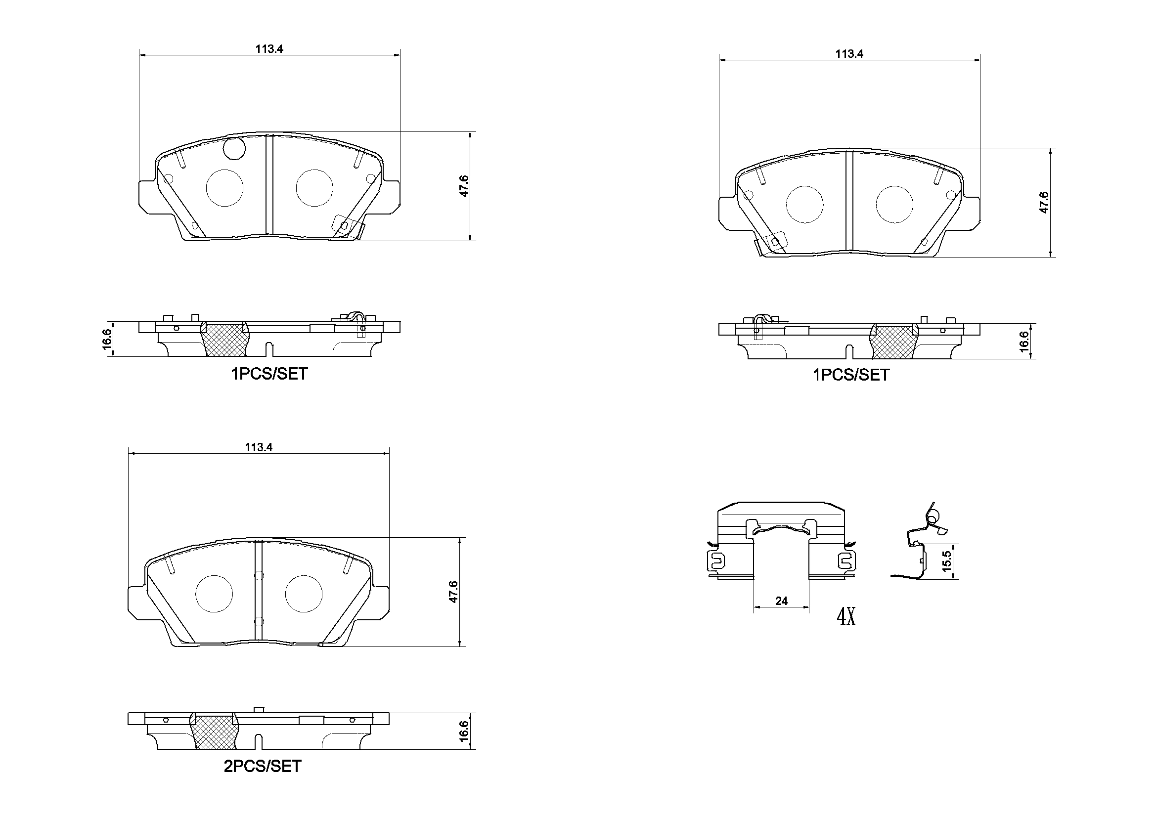 Brake Pad Set, disc brake (P30125N)