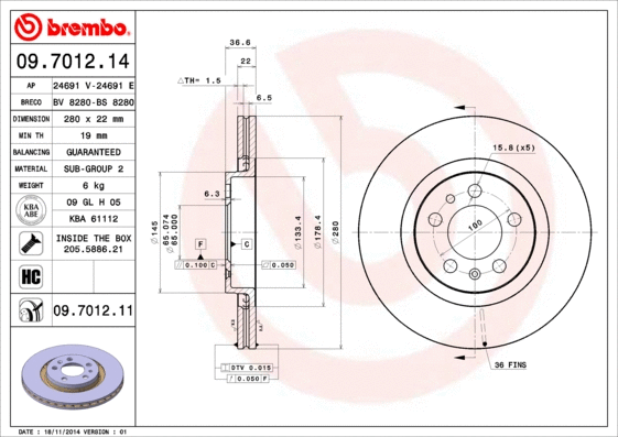 Brake Disc (09.7012.14)