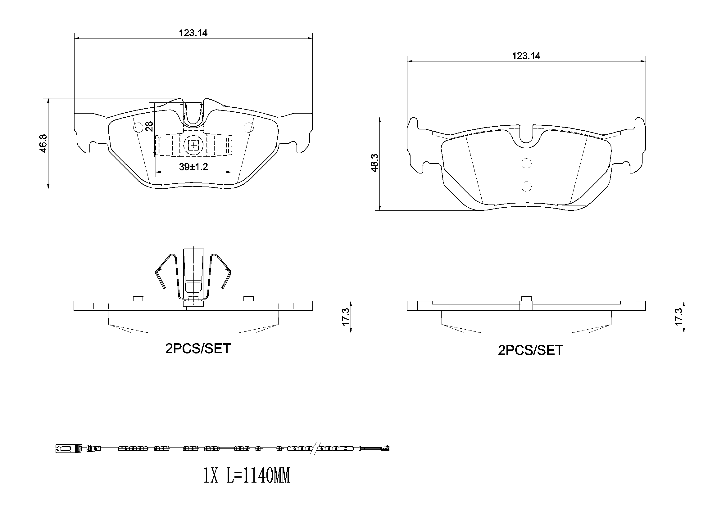 Brake Pad Set, disc brake (P06105N)