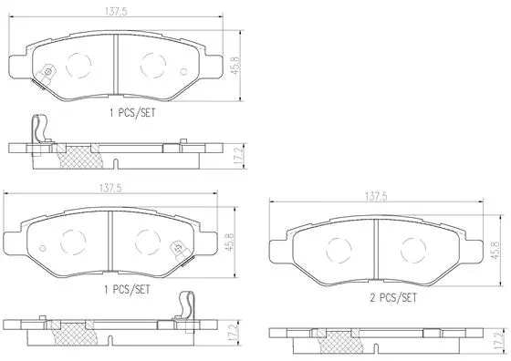 Brake Pad Set, disc brake (P09014N)
