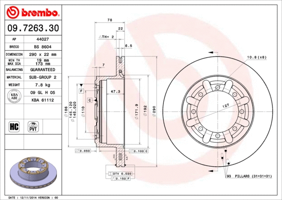 Brake Disc (09.7263.30)