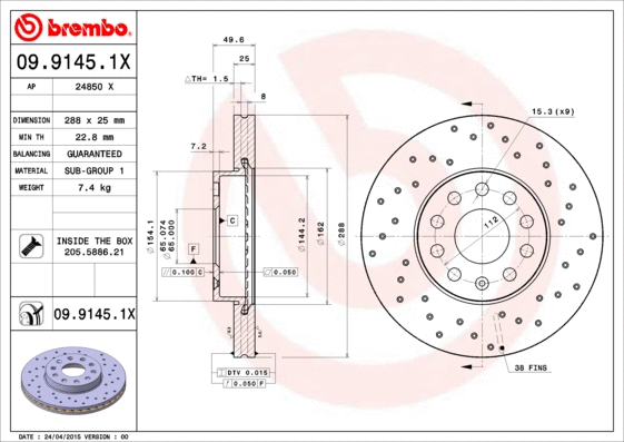Brake Disc (09.9145.1X)