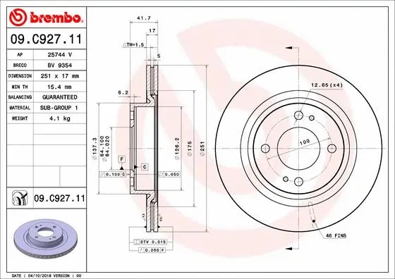 Brake Disc (09.C927.11)