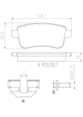 Brake Pad Set, disc brake (P68041N)