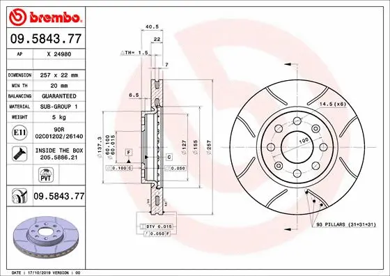 Brake Disc (09.5843.77)