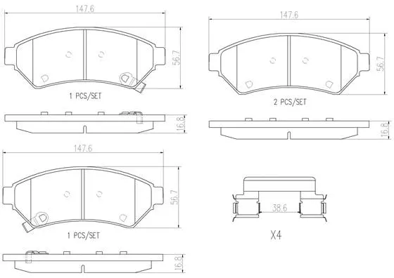 Brake Pad Set, disc brake (P10033N)
