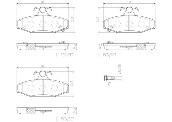 Brake Pad Set, disc brake (P15004N)