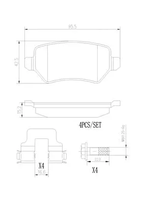 Brake Pad Set, disc brake (P10013N)