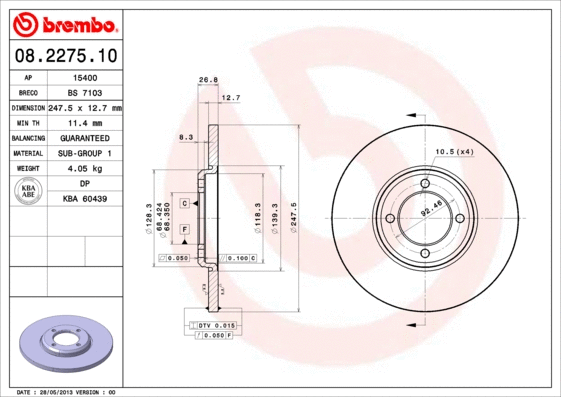 Brake Disc (08.2275.10)