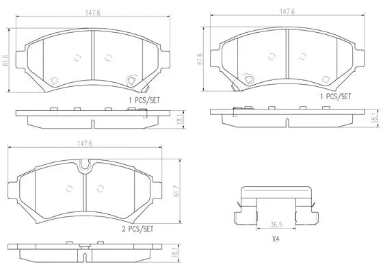 Brake Pad Set, disc brake (P09008N)