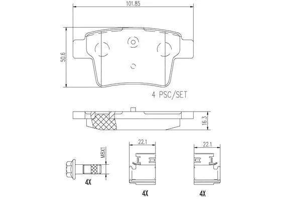 Brake Pad Set, disc brake (P24063N)