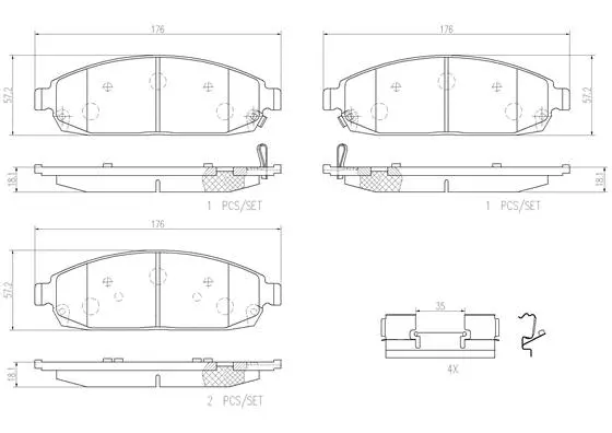 Brake Pad Set, disc brake (P37010N)