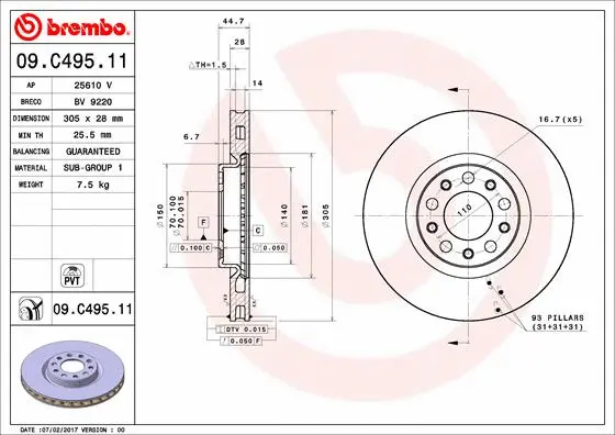 Brake Disc (09.C495.11)