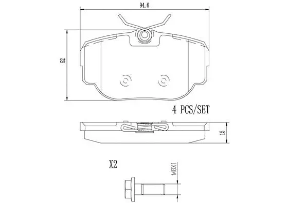 Brake Pad Set, disc brake (P44009N)