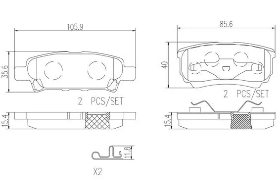 Brake Pad Set, disc brake (P54034N)
