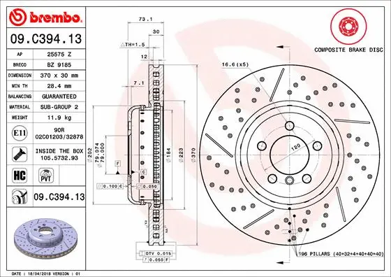 Brake Disc (09.C394.13)