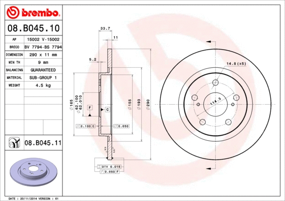 Brake Disc (08.B045.10)