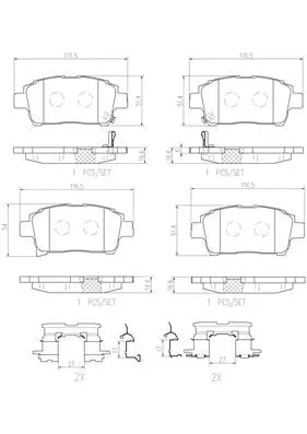 Brake Pad Set, disc brake (P83103N)