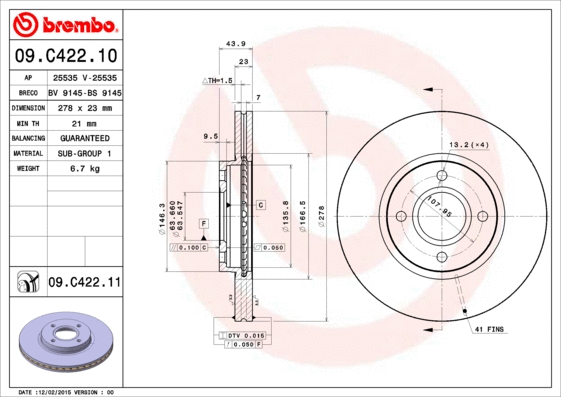Brake Disc (09.C422.11)