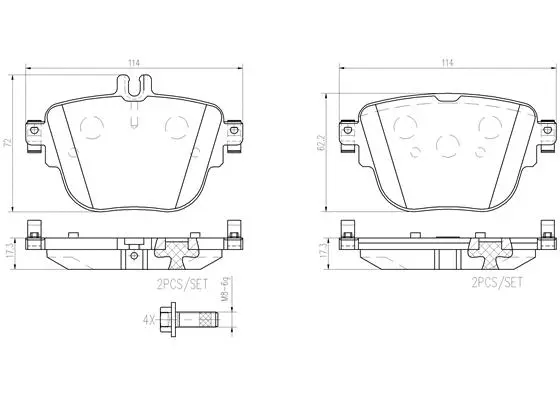 Brake Pad Set, disc brake (P50141N)